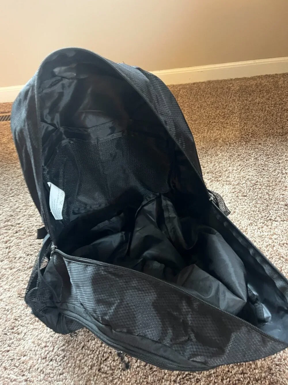 Black sports backpack
